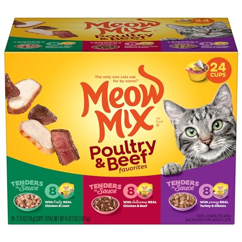 24 Cups of Meow Mix Favorites Variety Pack