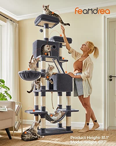 Large Multi-Level Cat Tree with Hammock and Scratching Posts