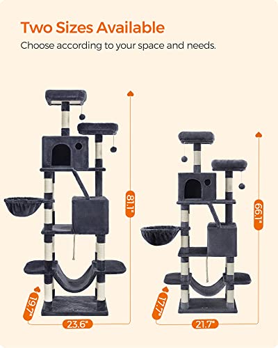 Large Multi-Level Cat Tree with Hammock and Scratching Posts