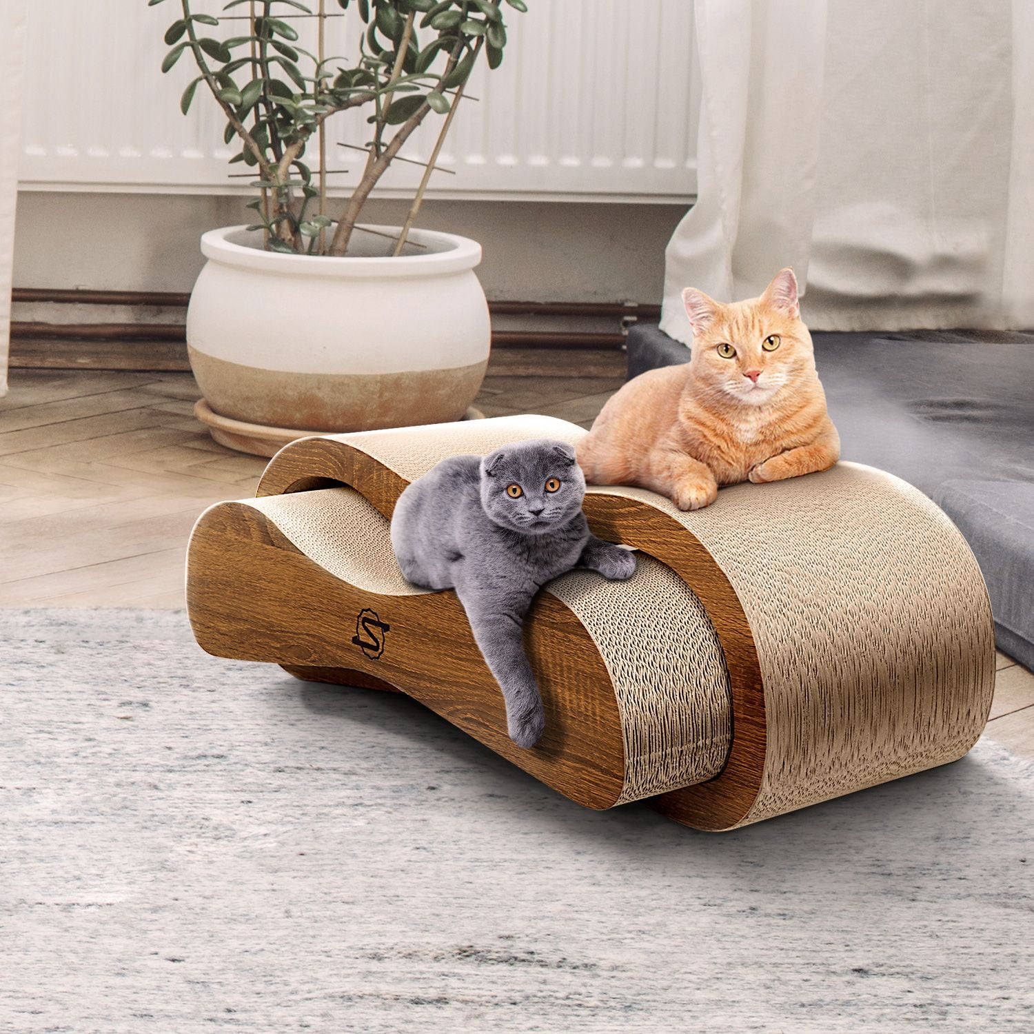 Cat Scratcher Lounge with Catnip - ScratchMe