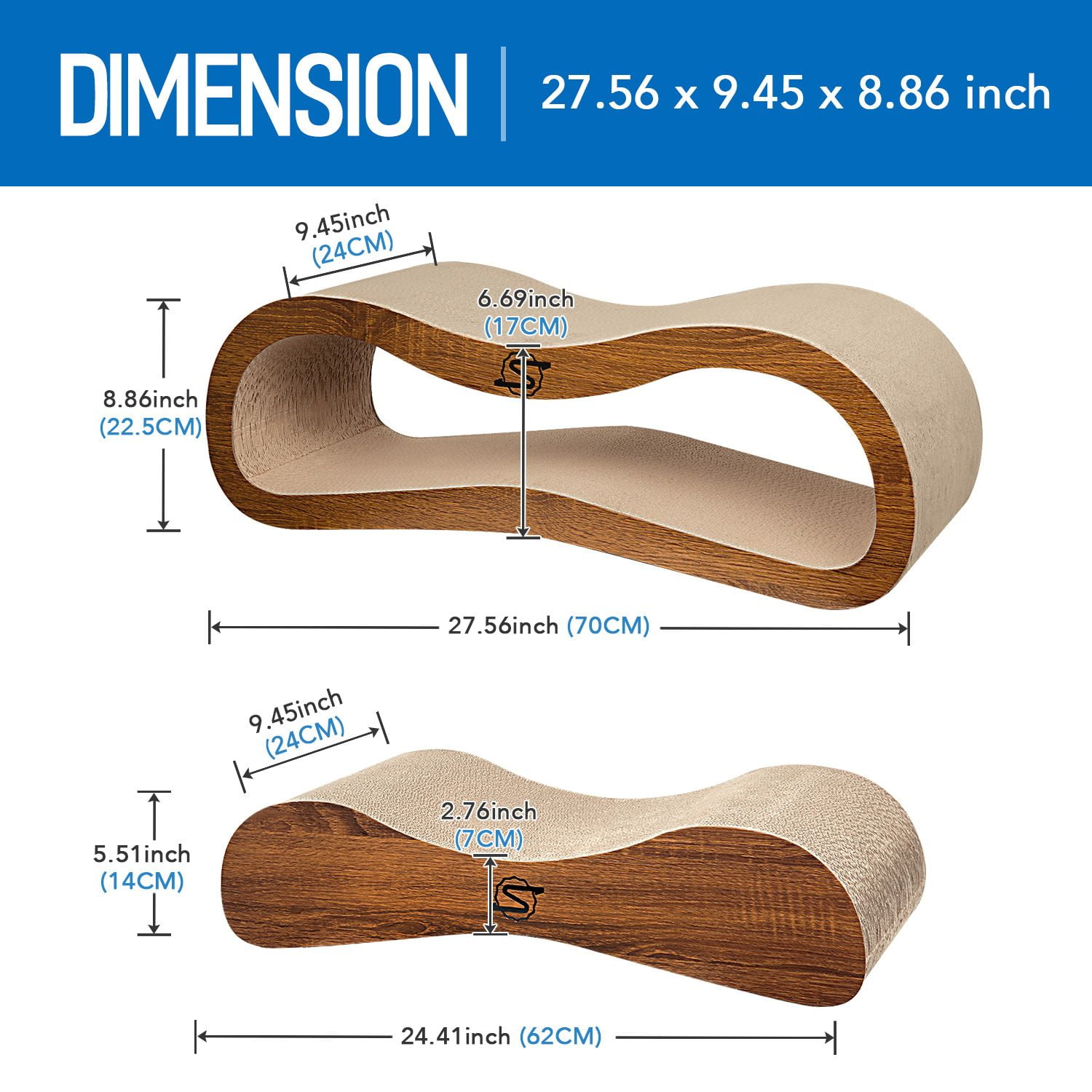 Cat Scratcher Lounge with Catnip - ScratchMe