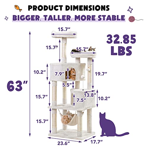 Multi-Level Cat Tower with Condos and Toys