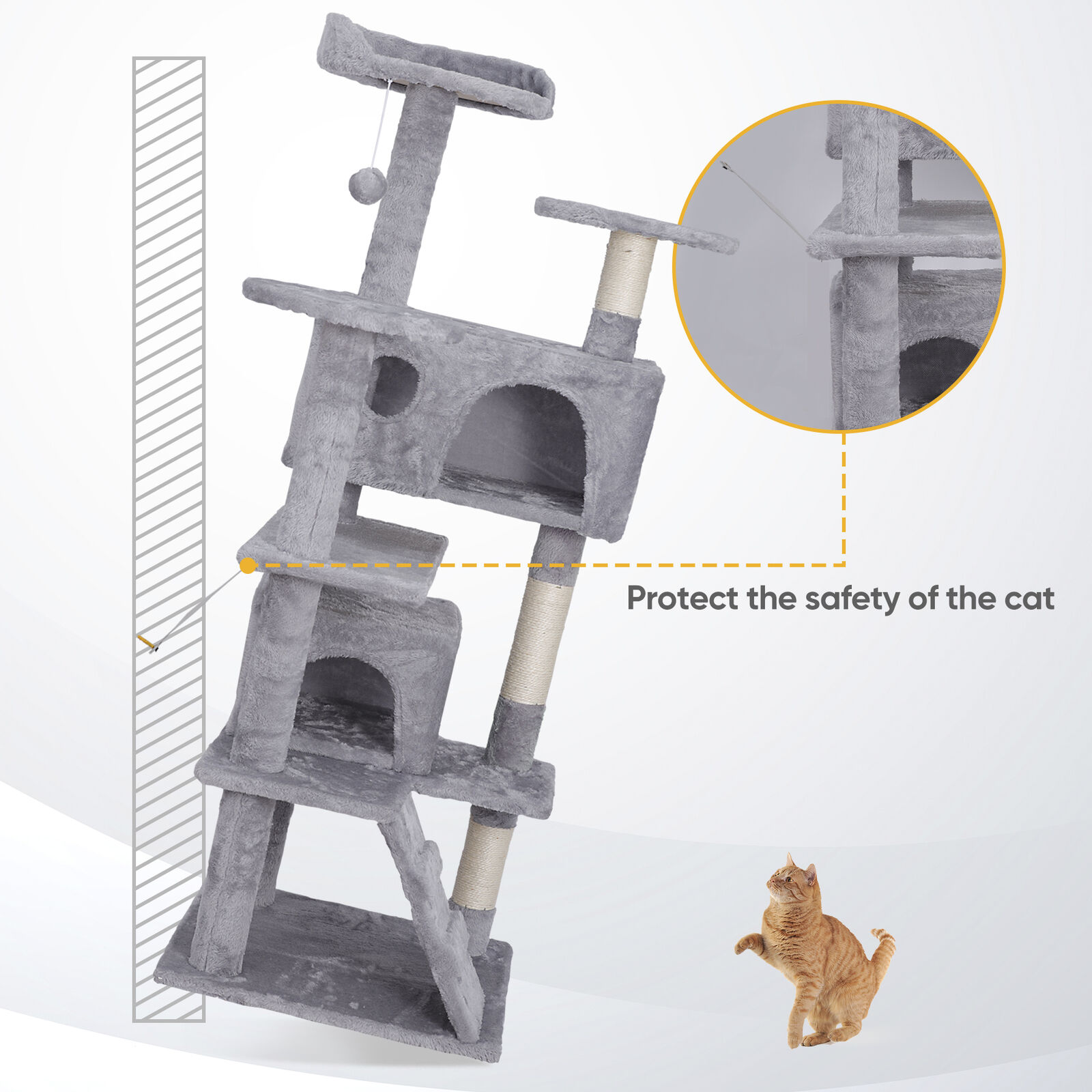 Light Grey Cat Tree Activity Center Condo