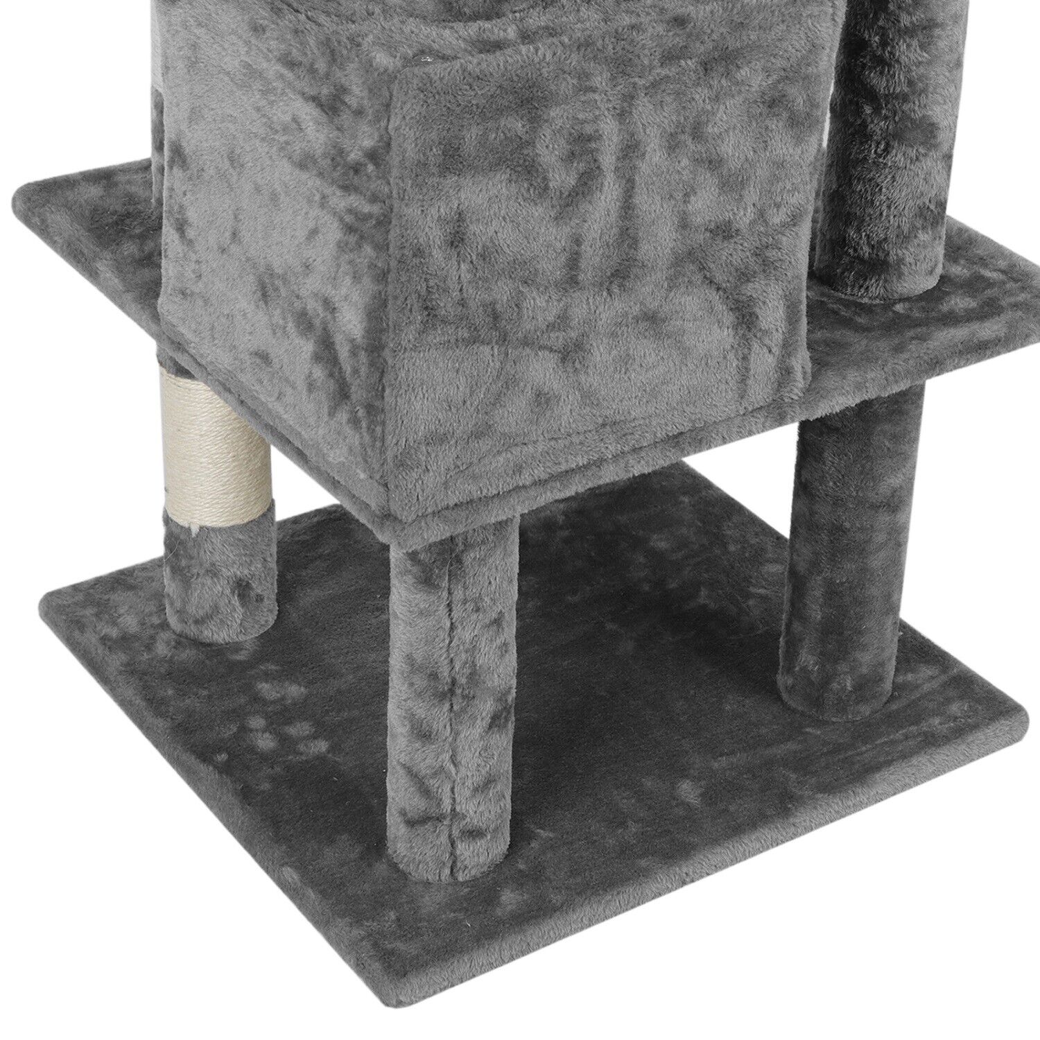 Grey 53" Cat Tree Condo with Toys