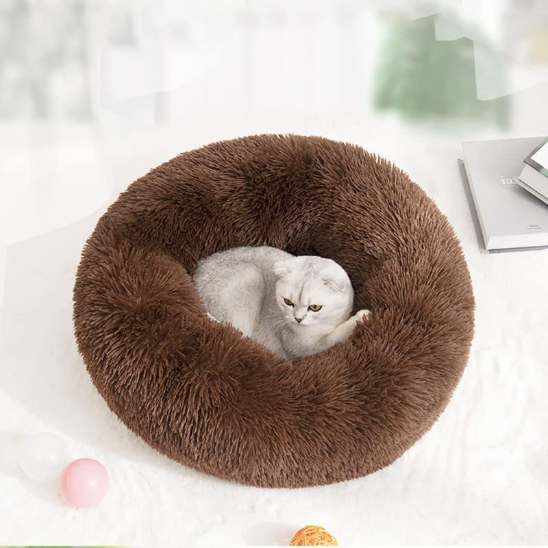 Cozy Round Cat Bed with Plush Faux Fur