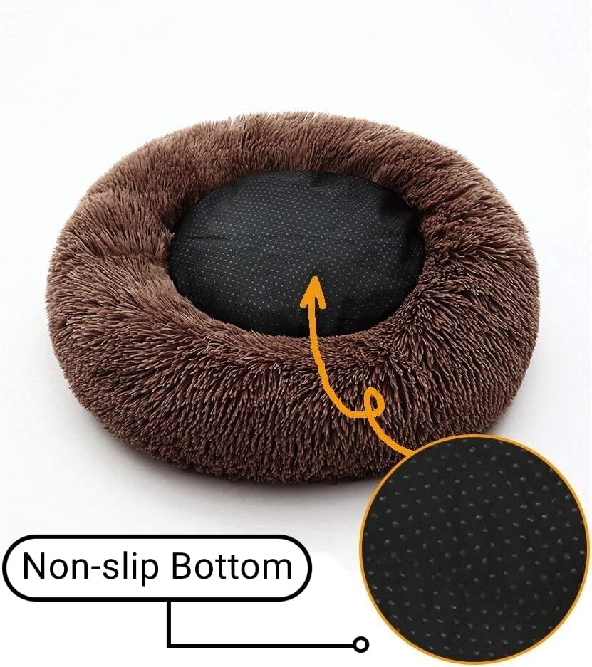 Cozy Round Cat Bed with Plush Faux Fur