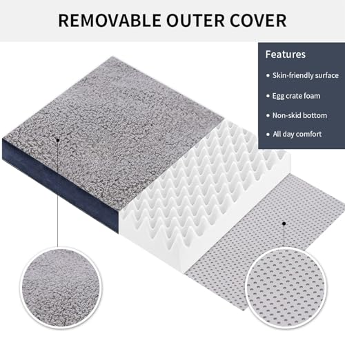 Orthopedic Fleece Cat/Dog Bed (Gray, 30x20x4)