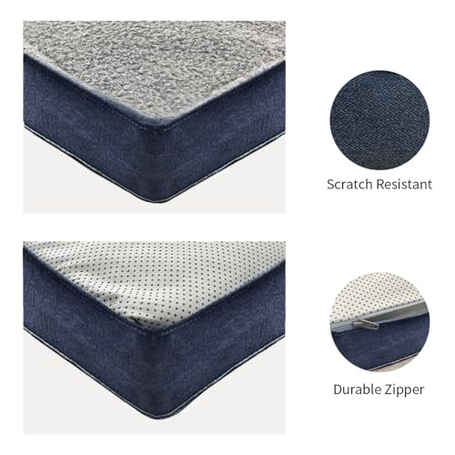 Orthopedic Fleece Cat/Dog Bed (Gray, 30x20x4)