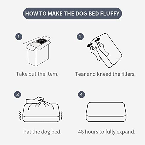 Orthopedic Fleece Cat/Dog Bed (Gray, 30x20x4)