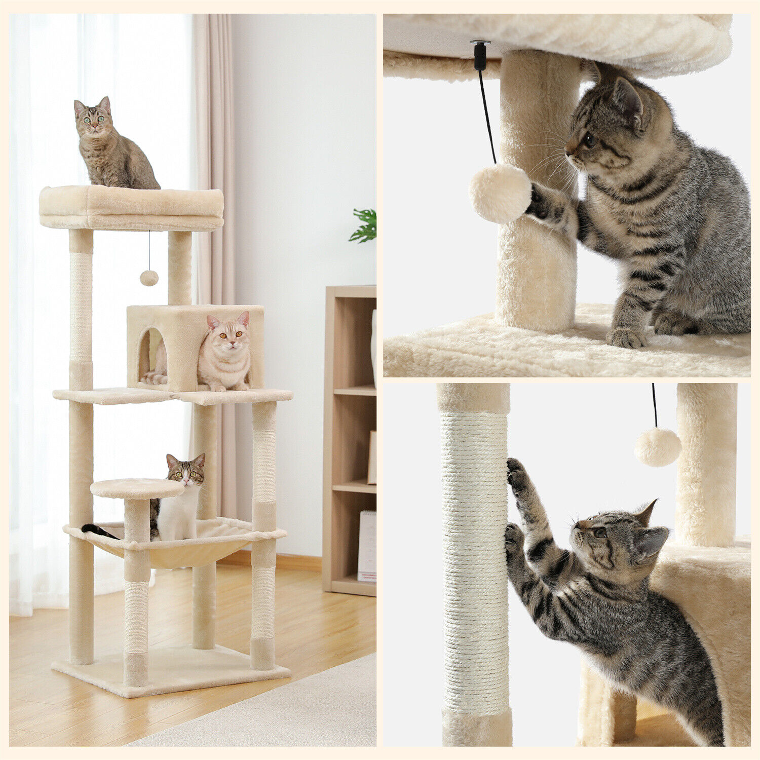 Large Cat Tree Activity Center Scratcher Condo