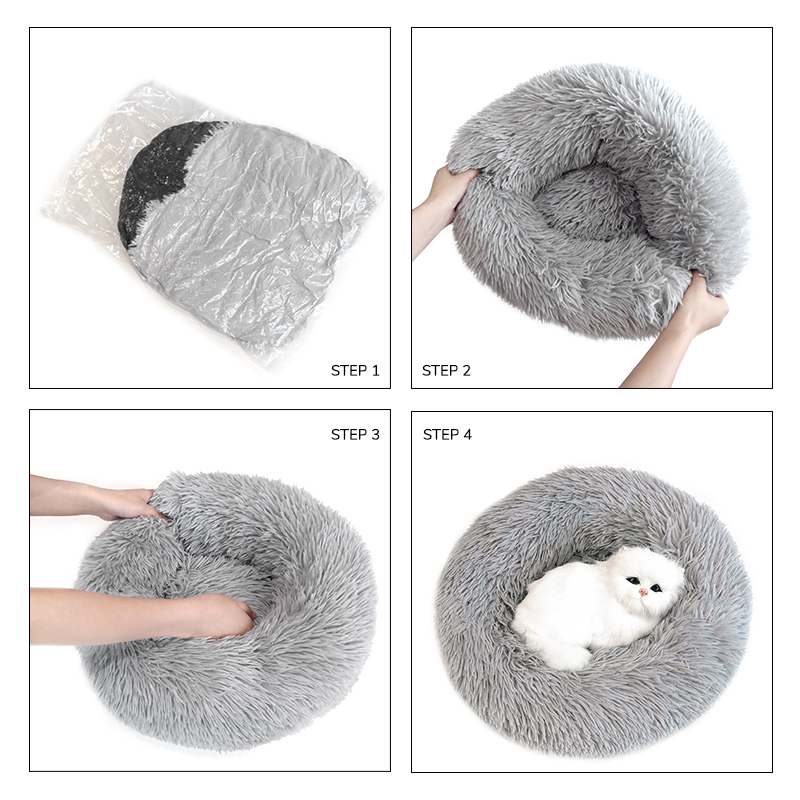 Cozy Cat Donut Bed with Non-Slip Bottom