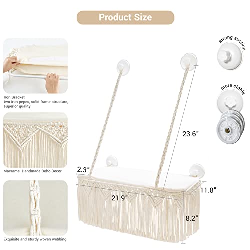 Macrame Cat Window Perch with Tassel, Gift