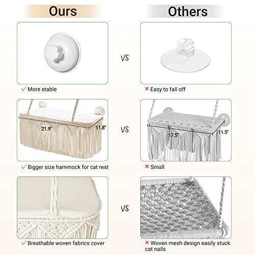 Macrame Cat Window Perch with Tassel, Gift