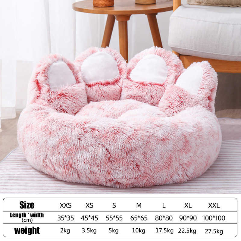 Fluffy Cat Donut Bed with Long Plush