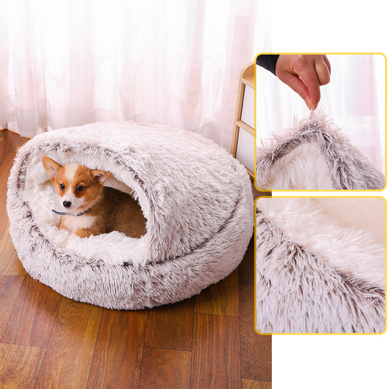 Cozy Cat & Dog Bed Cave/Cuddler: Machine Washable!