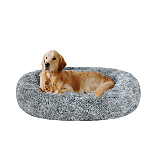 Oval Shag Fur Pet Bed for Cats & Dogs