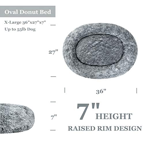 Oval Shag Fur Pet Bed for Cats & Dogs