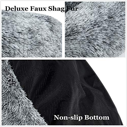 Oval Shag Fur Pet Bed for Cats & Dogs
