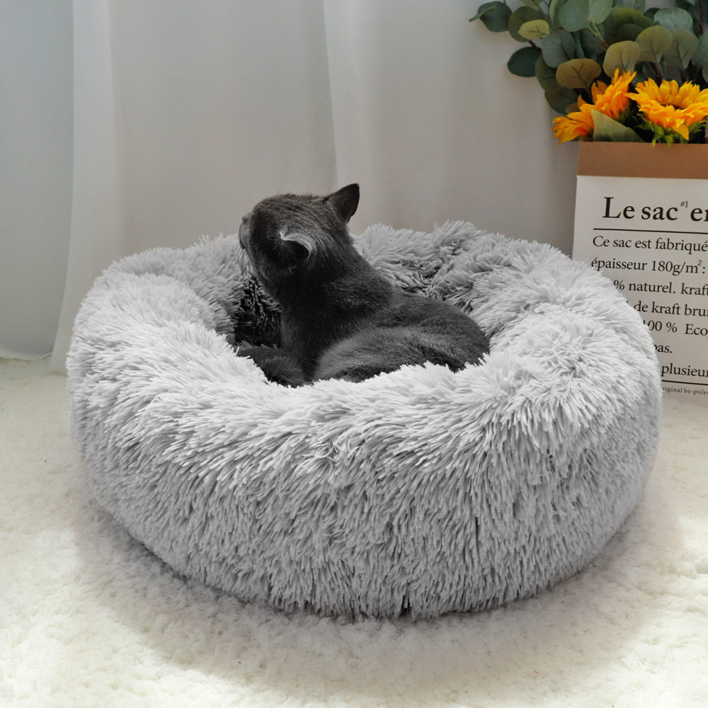 Donut-shaped Fluffy Dog Bed for Cats and Puppies
