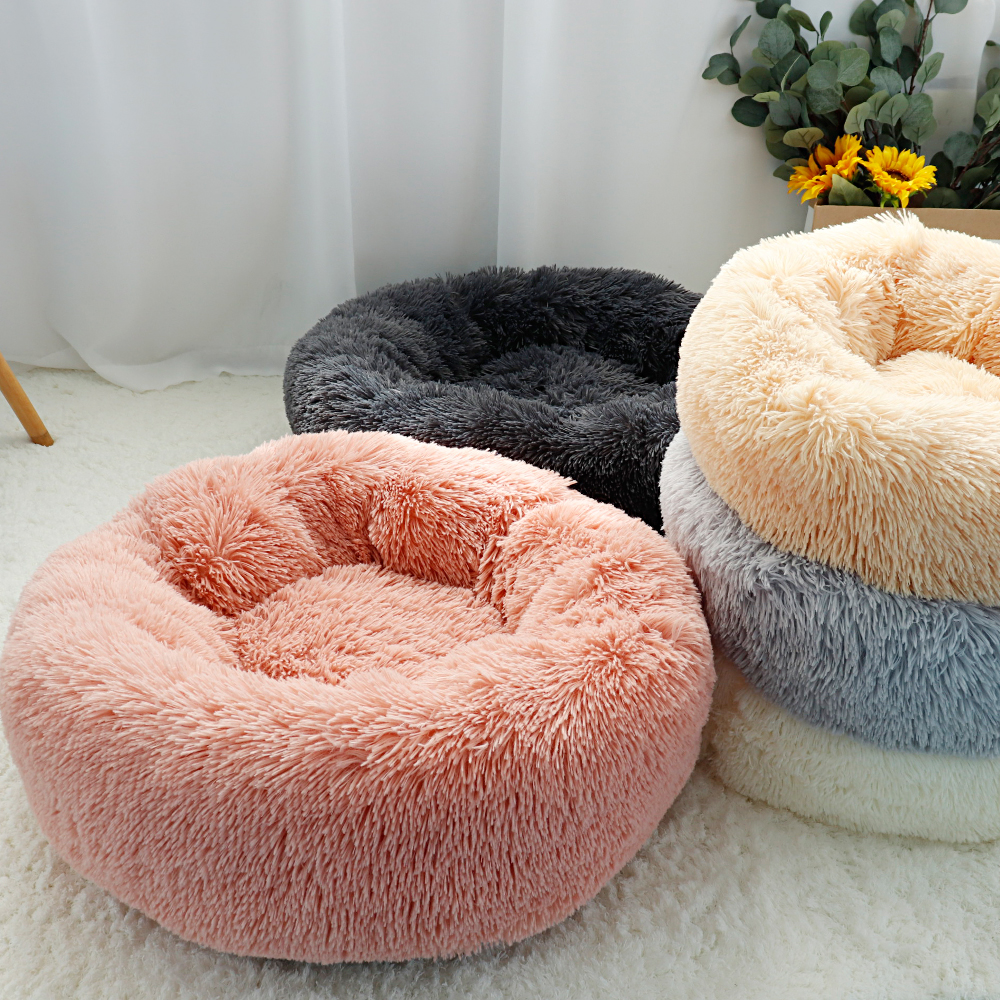 Donut-shaped Fluffy Dog Bed for Cats and Puppies