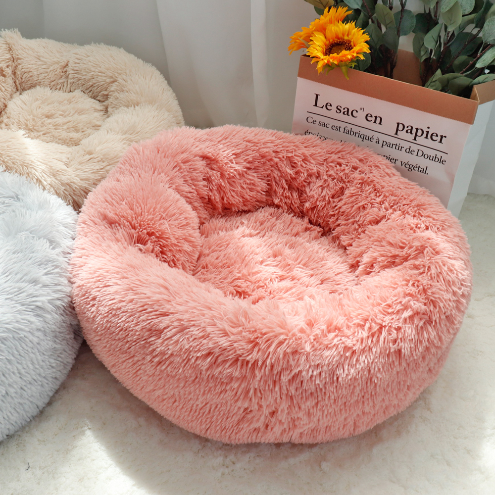 Donut-shaped Fluffy Dog Bed for Cats and Puppies