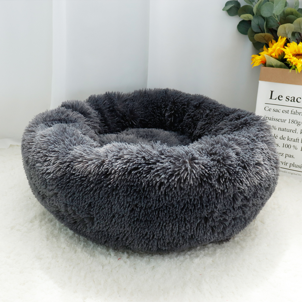Donut-shaped Fluffy Dog Bed for Cats and Puppies