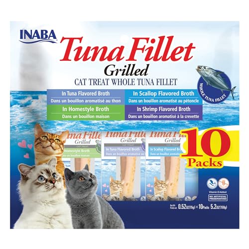 INABA Natural Grilled Tuna Cat Treats, Variety Pack