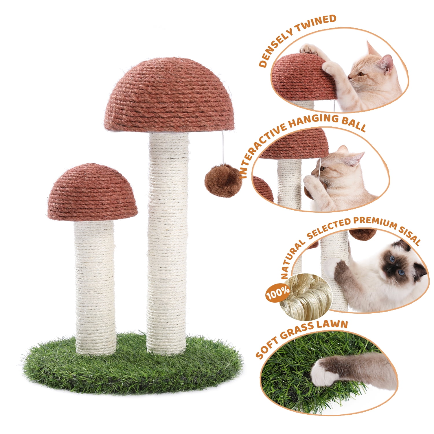 Mushroom Cat Scratching Post by PAWZ Road