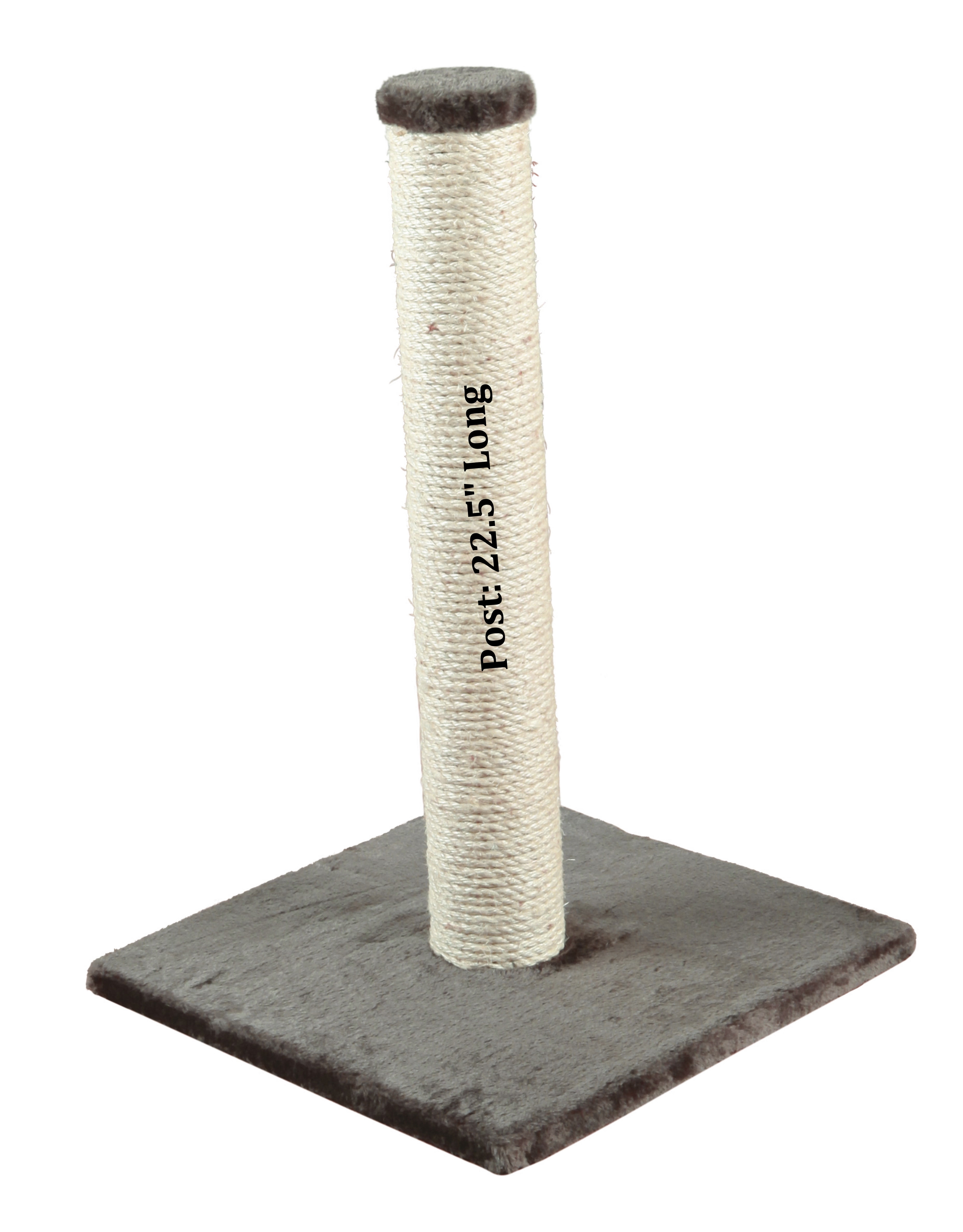 Gray Cat Scratching Post with Plush Base