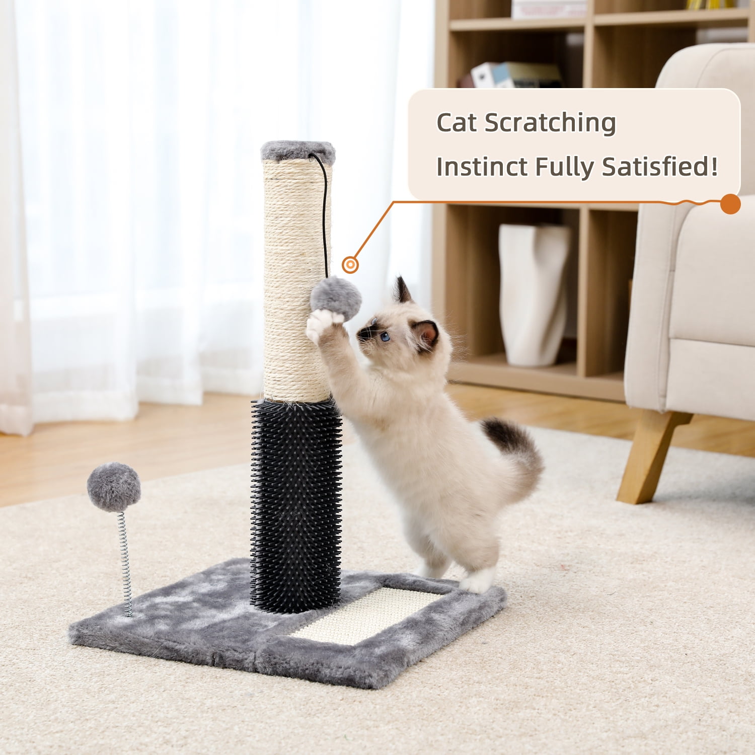 Rubber Massager Cat Scratching Post by PAWZ Road