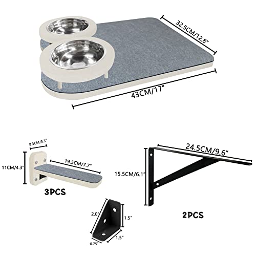 Wall-mounted Cat Hammock with Shelves and Scratching Post