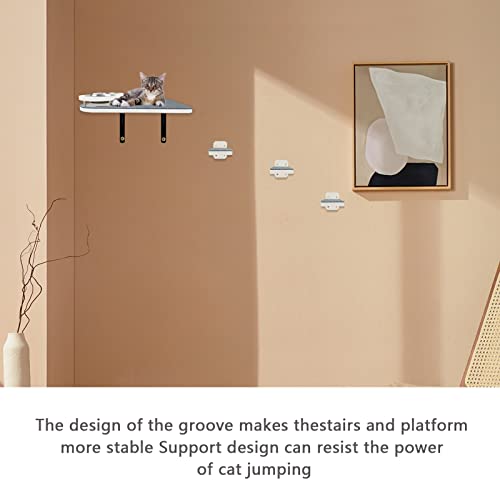 Wall-mounted Cat Hammock with Shelves and Scratching Post