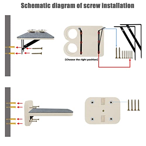 Wall-mounted Cat Hammock with Shelves and Scratching Post