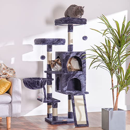 Smoky Gray Multi-Level Cat Tower Condo