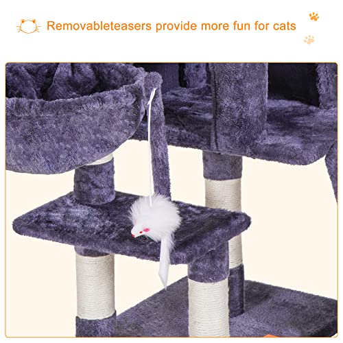 Smoky Gray Multi-Level Cat Tower Condo