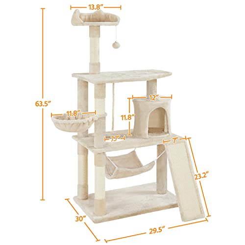 Extra Large Cat Tree with Hammock & Scratching Post