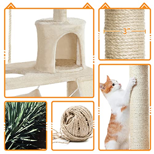 Extra Large Cat Tree with Hammock & Scratching Post