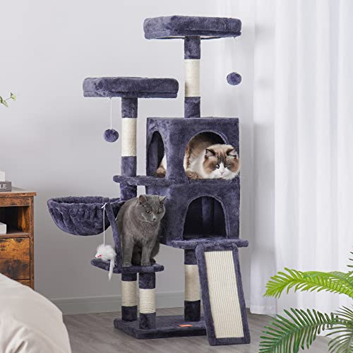 Smoky Gray Multi-Level Cat Tower Condo