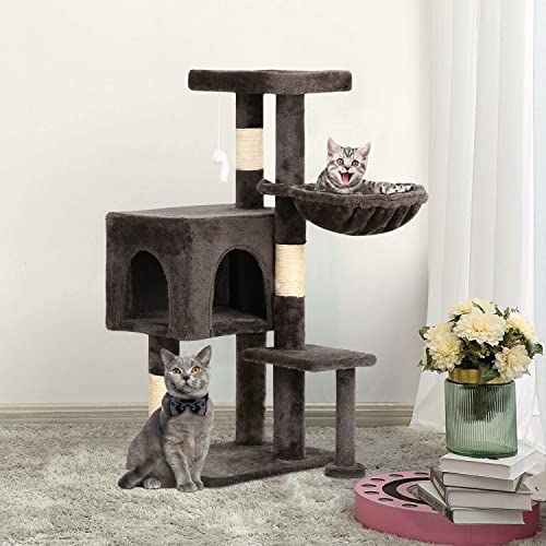 Tall Cat Tower with Hammock & Toy