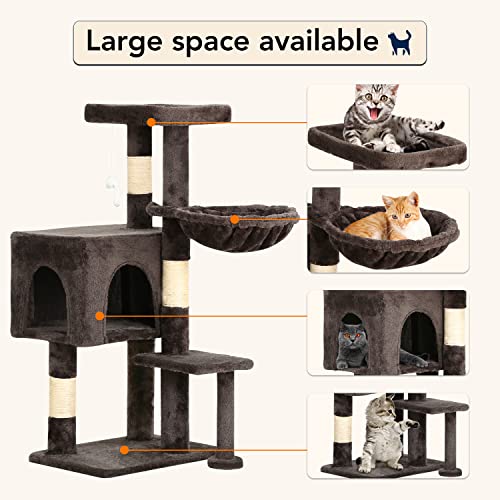 Tall Cat Tower with Hammock & Toy
