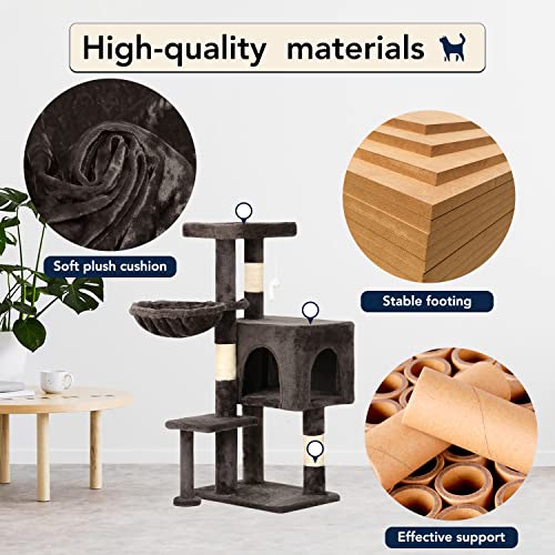 Tall Cat Tower with Hammock & Toy