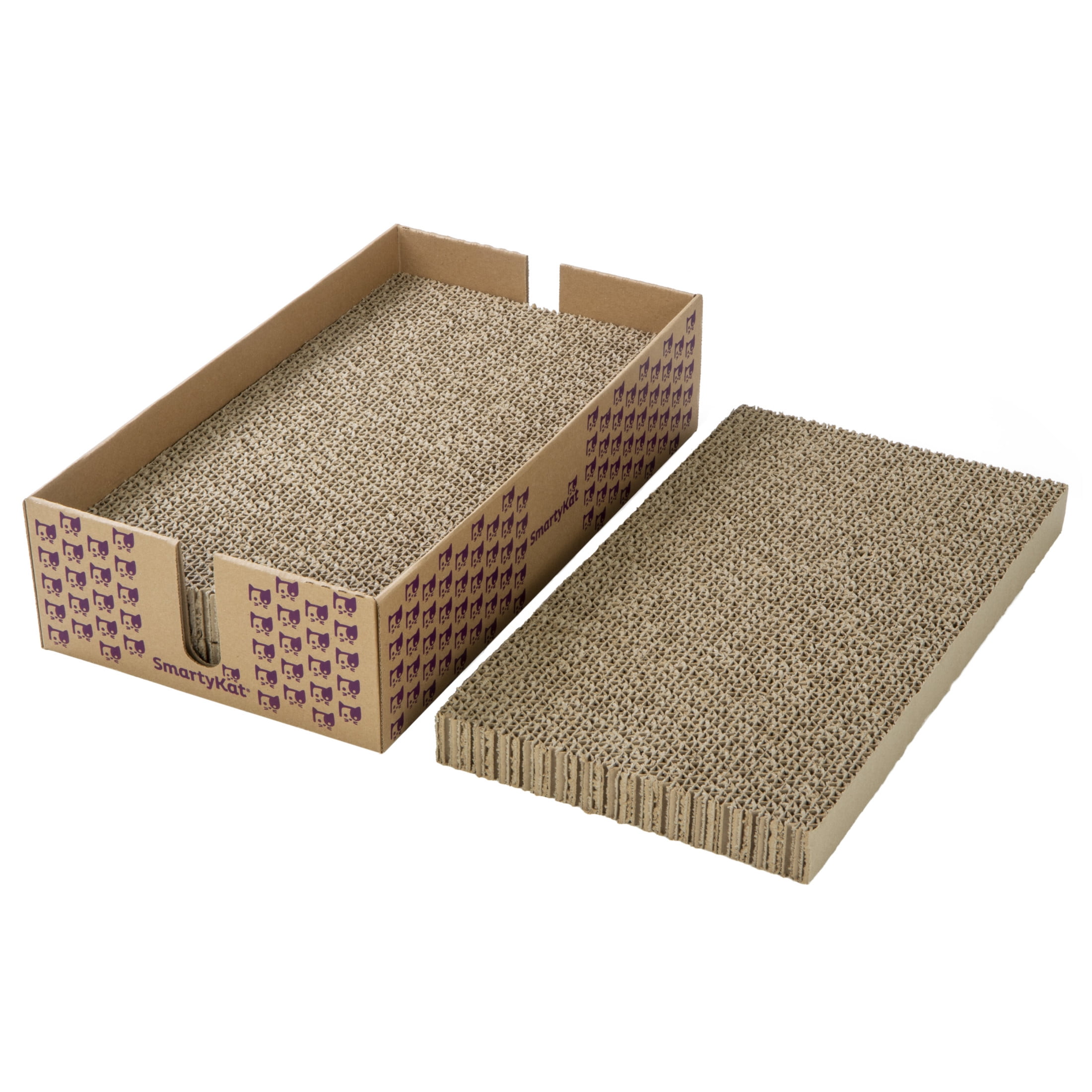 Catnip-infused Super Scratcher and Bed Stack