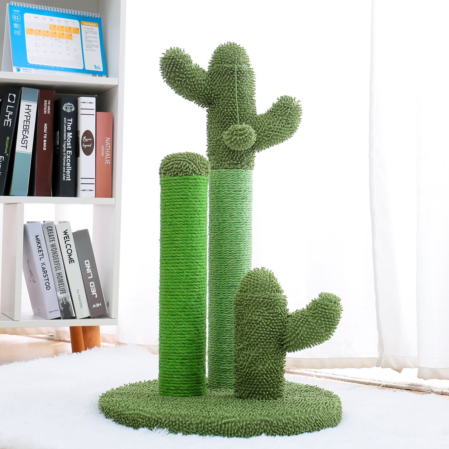 Green Cactus Cat Scratching Post - Medium