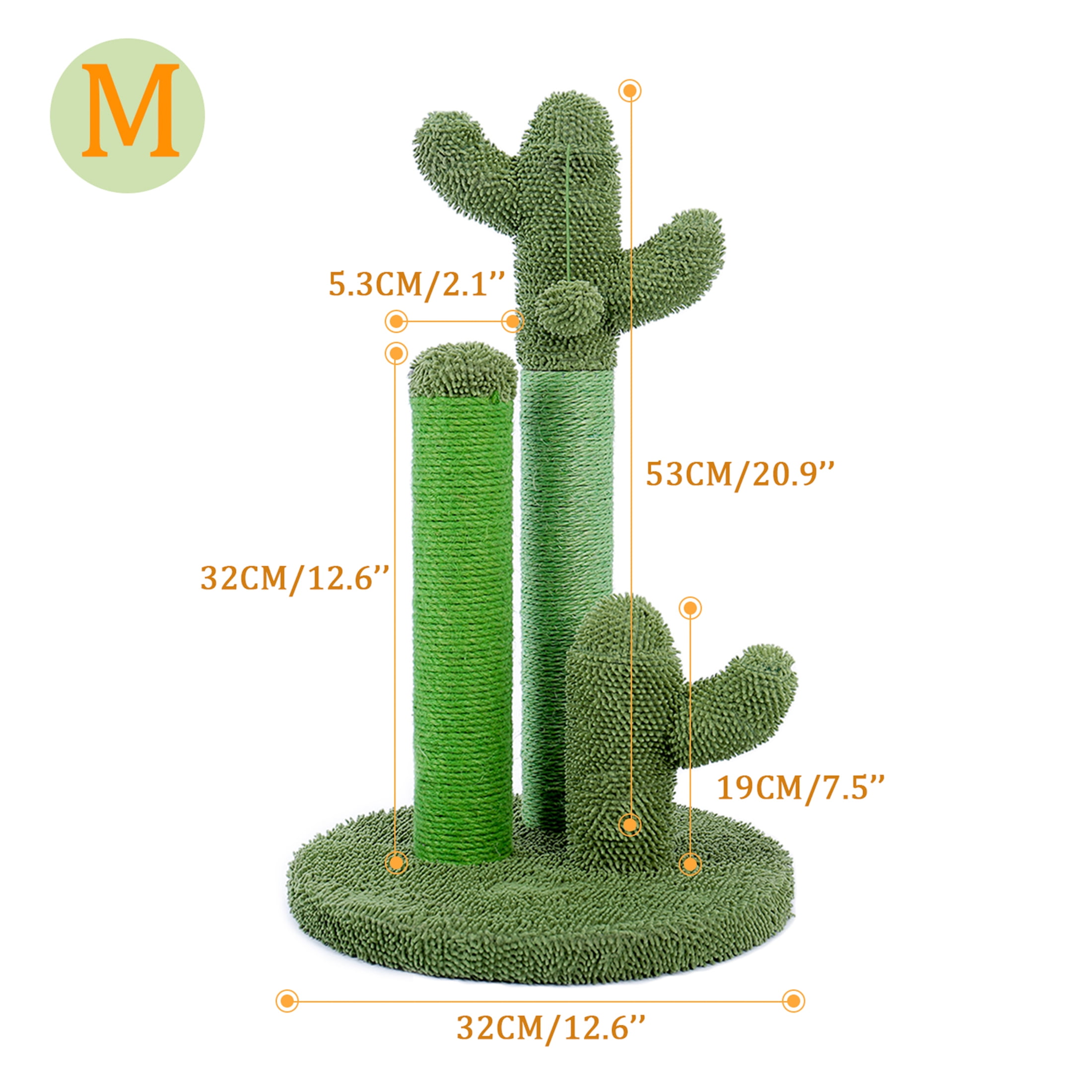 Green Cactus Cat Scratching Post - Medium