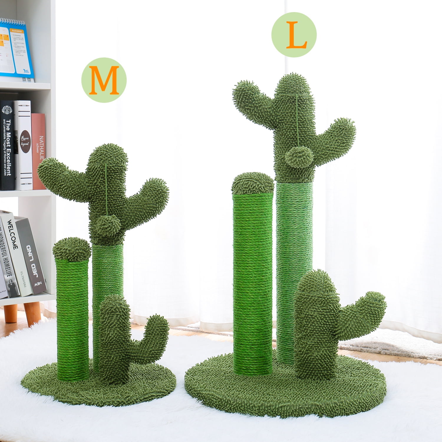 Green Cactus Cat Scratching Post - Medium