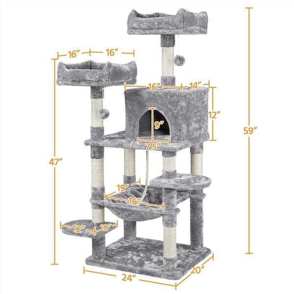 Large Cat Tree Tower for Playful Felines