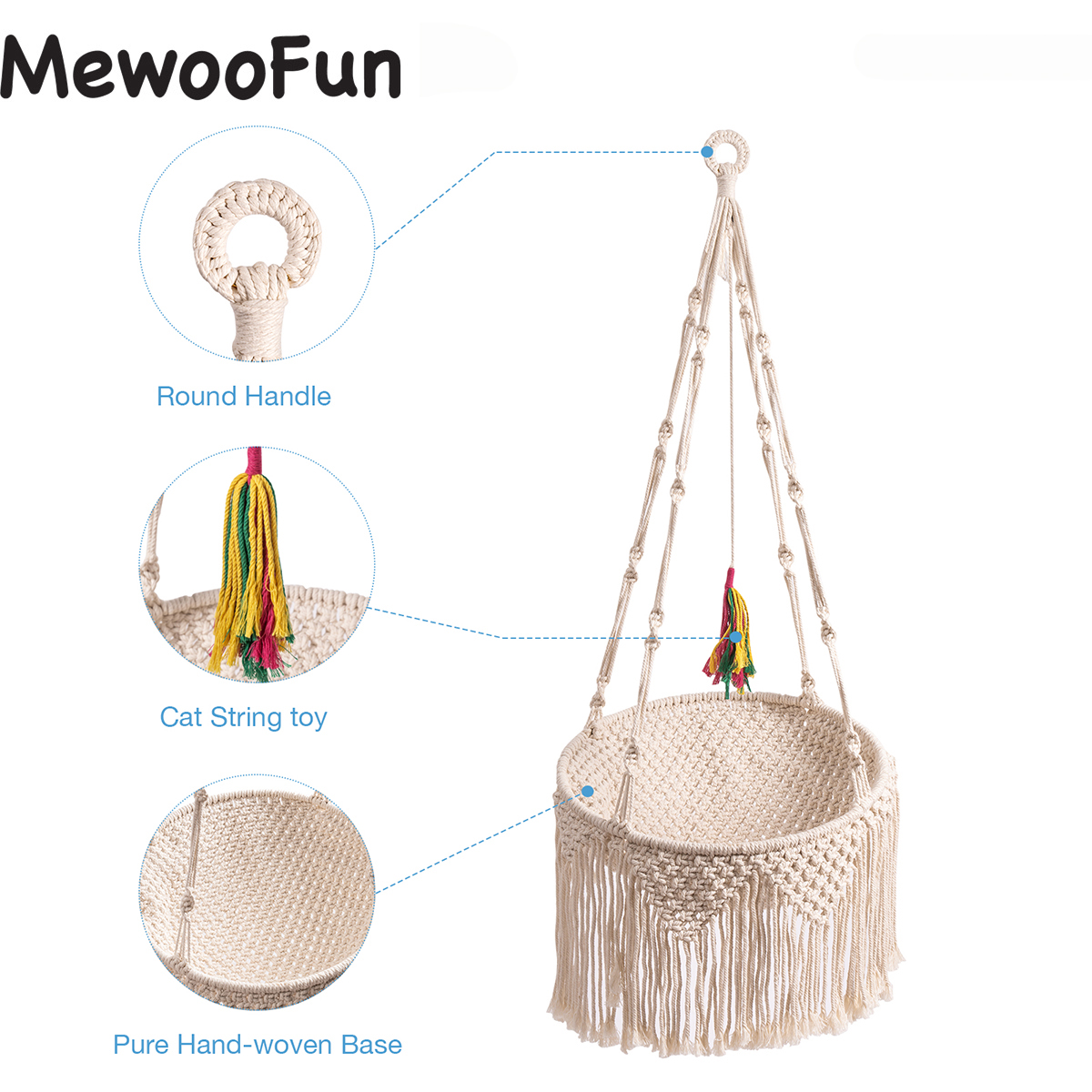 Handwoven Cat Window Perch & Hammock Kit