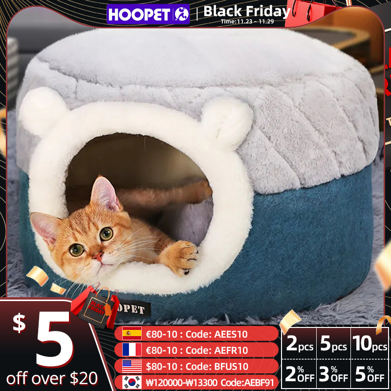 HOOPET Soft Plush Cat Bed House