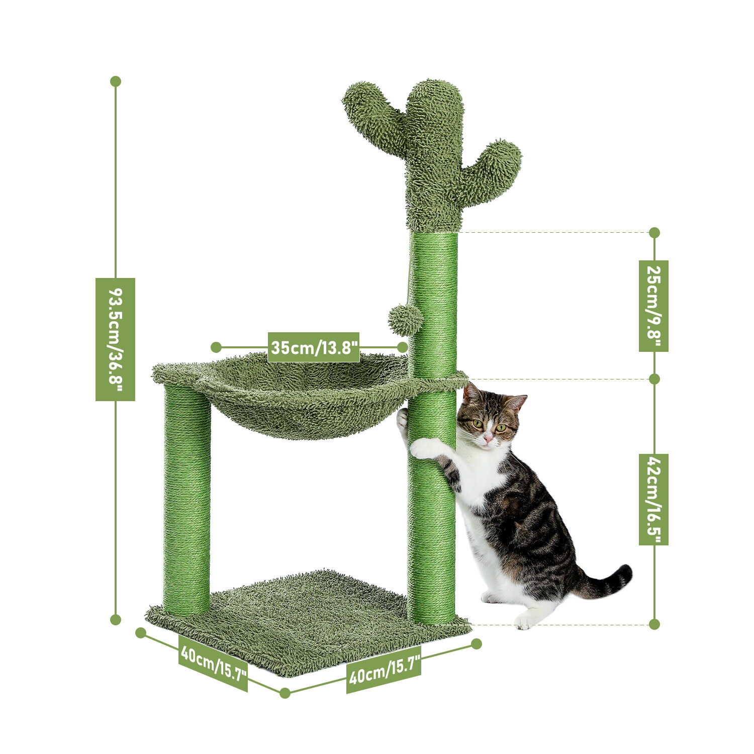Cactus Cat Tree with Hammock and Scratcher