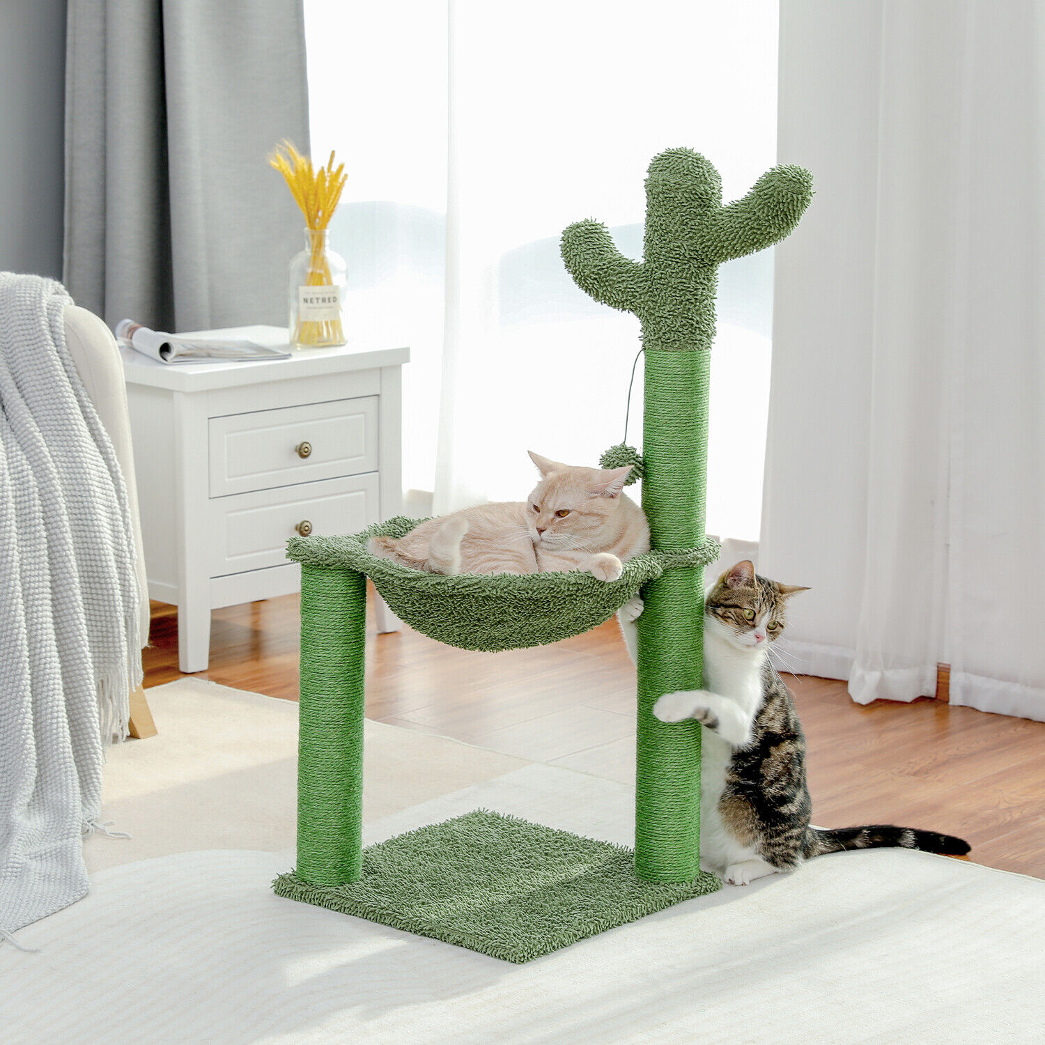 Cactus Cat Tree with Hammock and Scratcher
